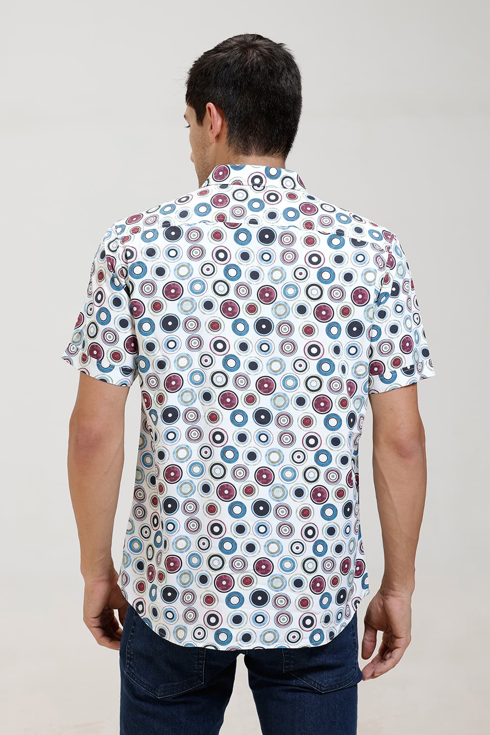 SLIM FIT COTTON DIDITAL PRINTED HALFSLEEVES SHIRT