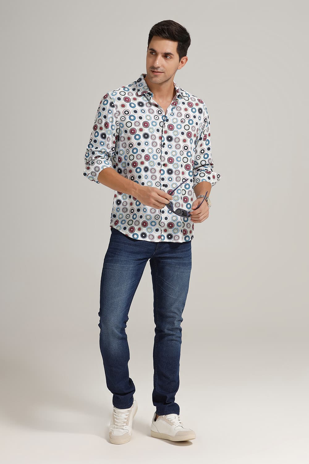 SLIM FIT COTTON DIDITAL PRINTED SHIRT