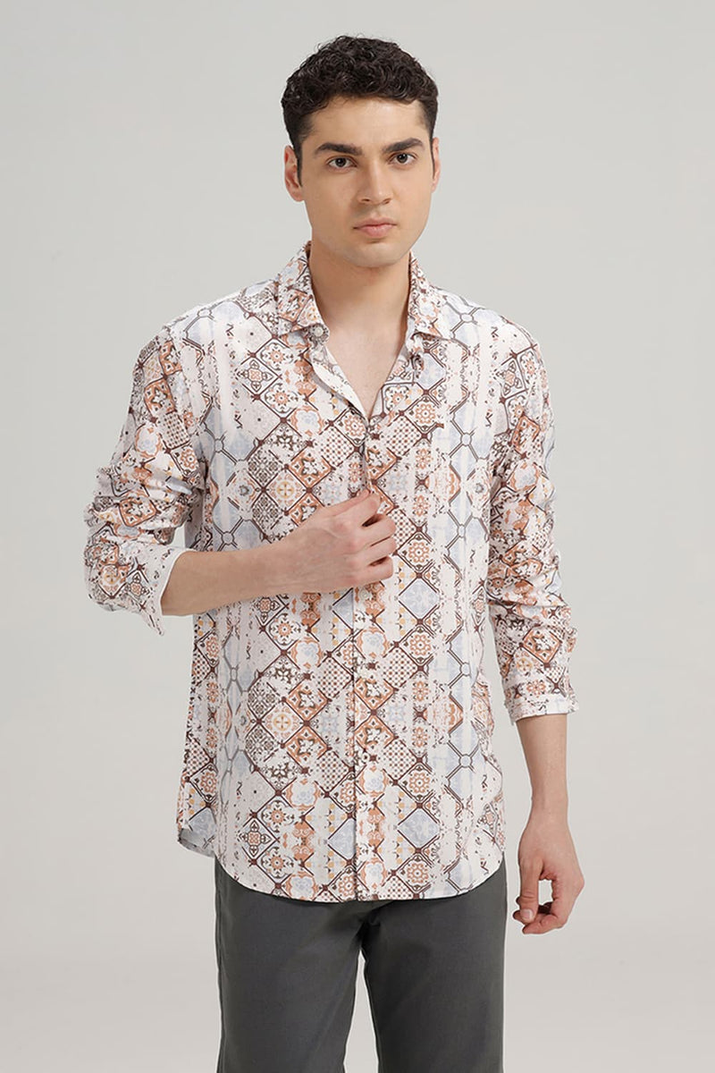 SLIM FIT VISCOSE DIGITAL PRINTED SHIRT