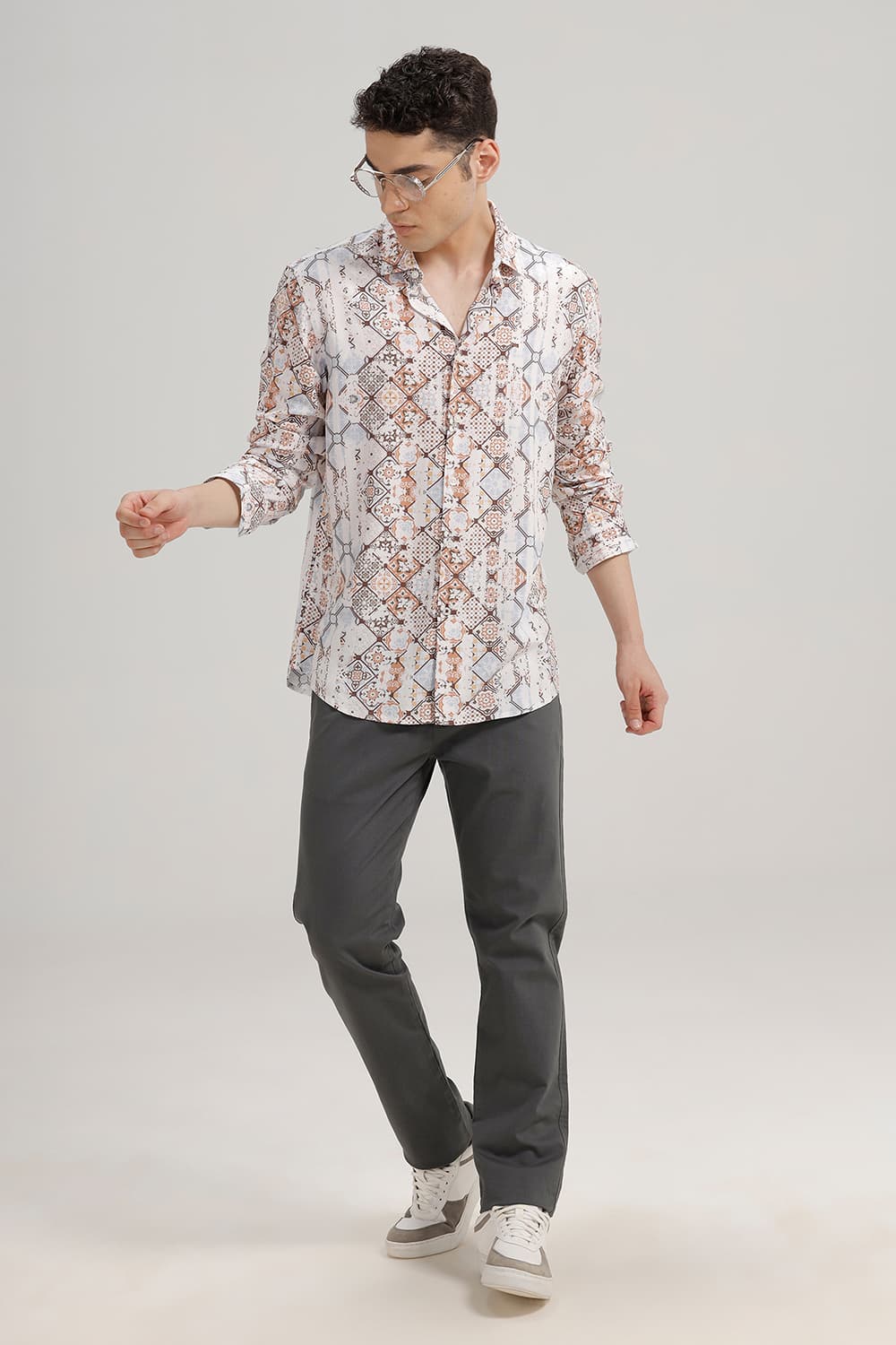 SLIM FIT VISCOSE DIGITAL PRINTED SHIRT