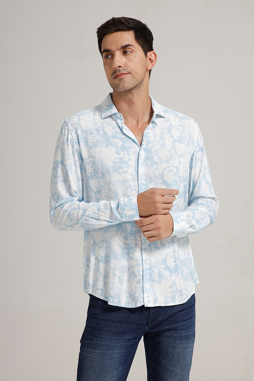SLIM FIT VISCOSE DIGITAL PRINTED SHIRT