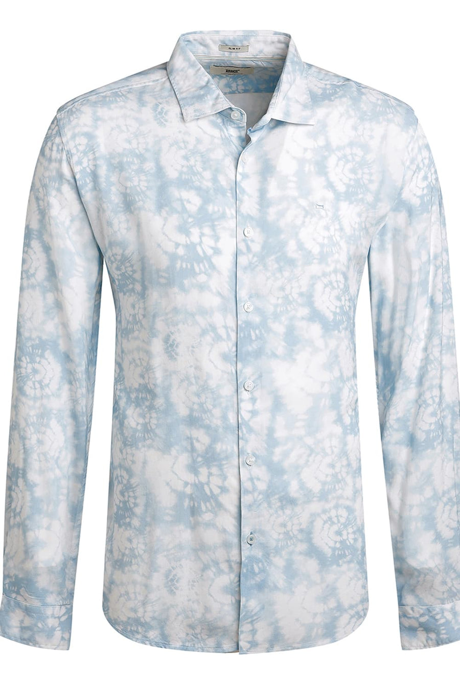 BASICS SLIM FIT BLUE FOG VISCOSE DIGITAL PRINTED SHIRT
