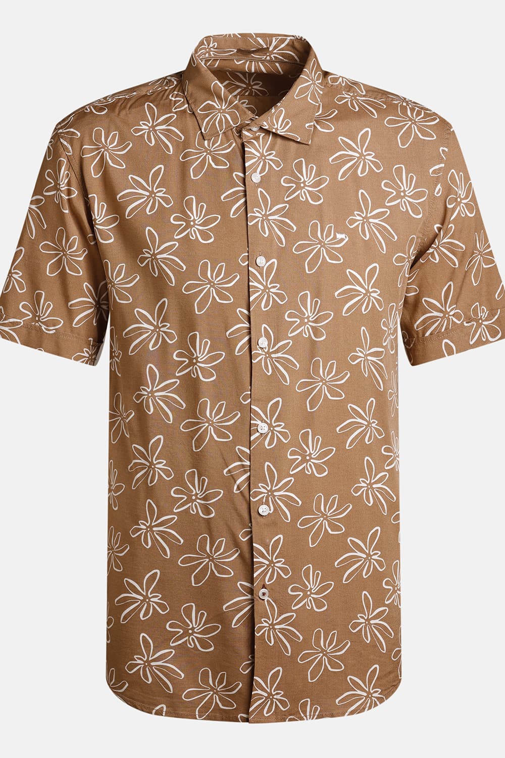 SLIM FIT VISCOSE PRINTED HALFSLEEVES SHIRT