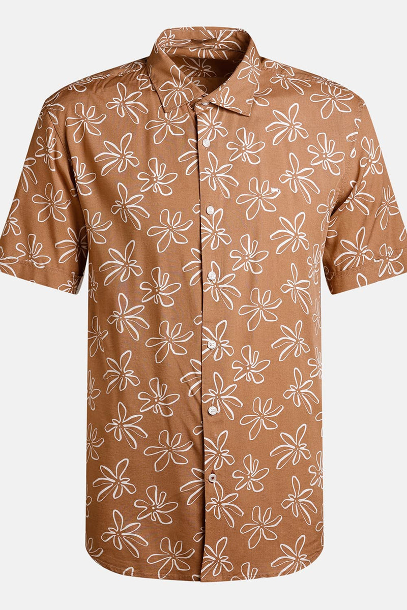 SLIM FIT VISCOSE PRINTED HALFSLEEVES SHIRT