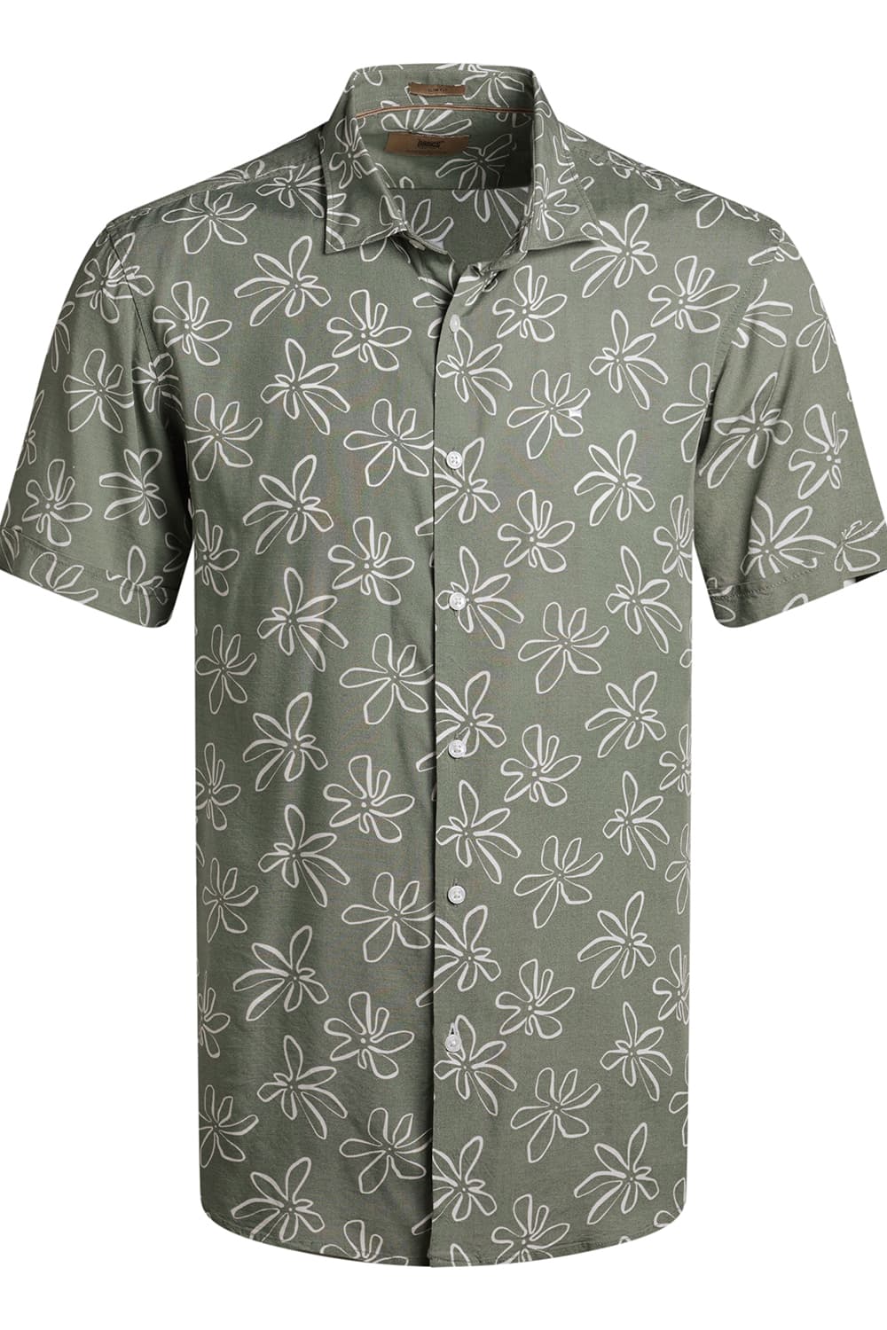 SLIM FIT VISCOSE PRINTED HALFSLEEVES SHIRT