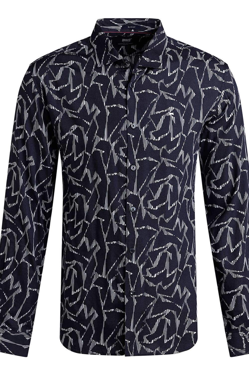 SLIM FIT VISCOSE PRINTED SHIRT