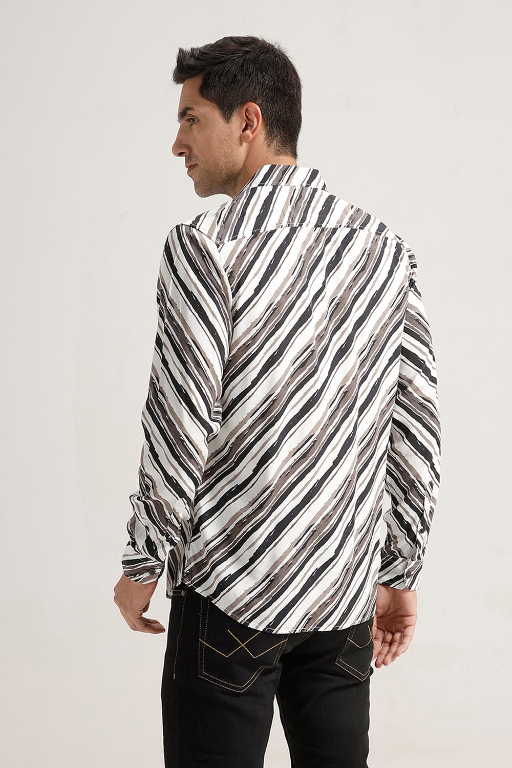 SLIM FIT VISCOSE PRINTED SHIRT