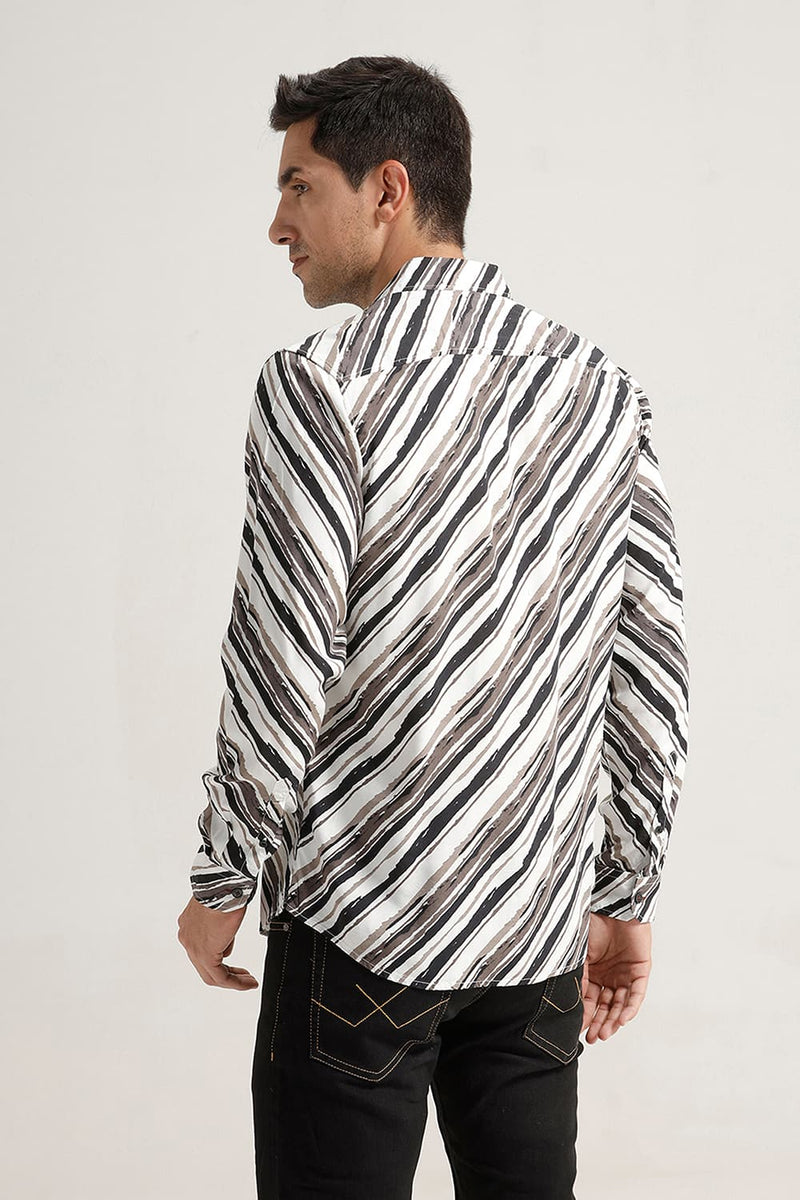 SLIM FIT VISCOSE PRINTED SHIRT