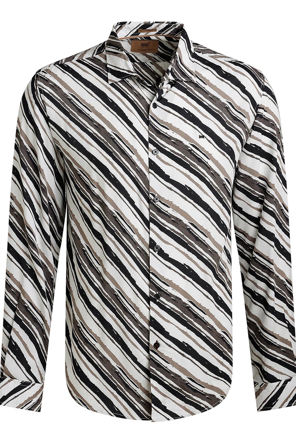 SLIM FIT VISCOSE PRINTED SHIRT