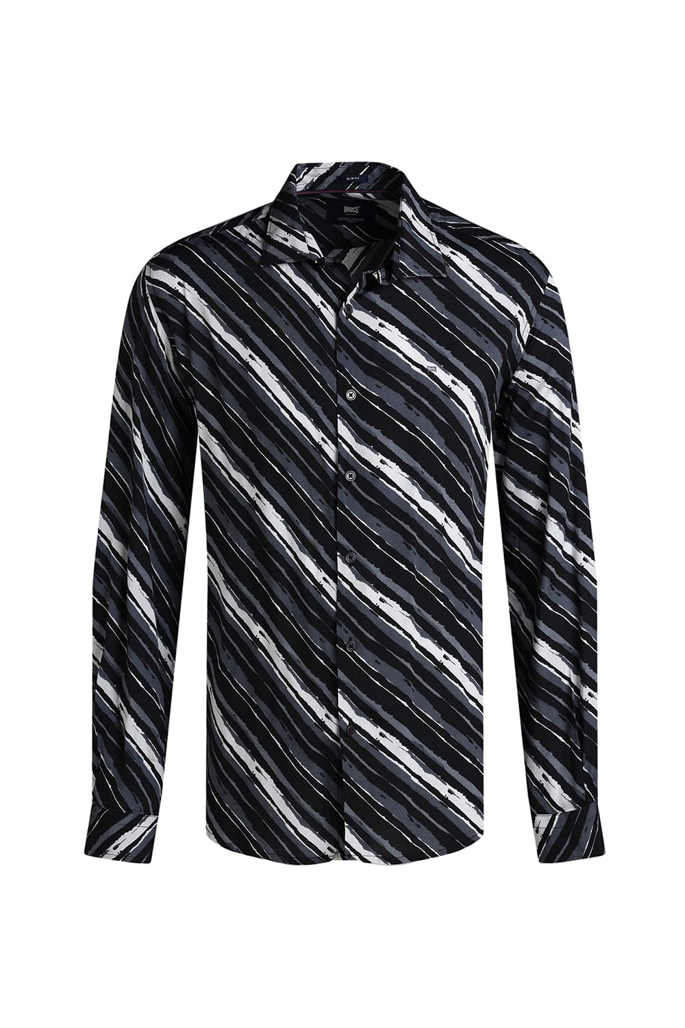 SLIM FIT VISCOSE PRINTED SHIRT