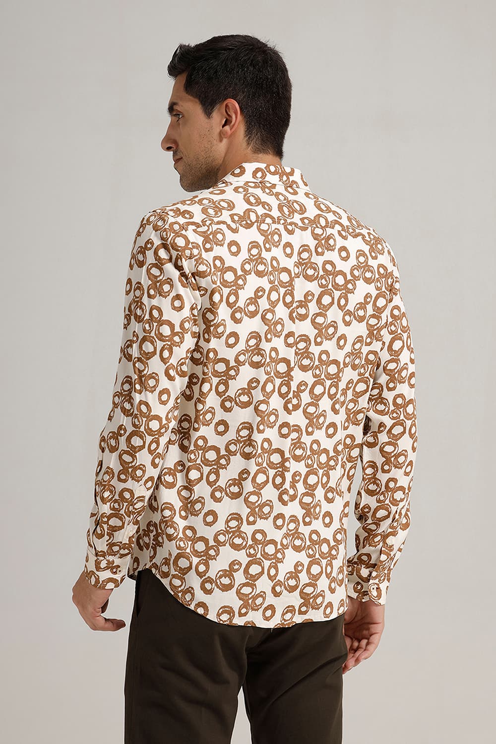 SLIM FIT VISCOSE PRINTED SHIRT