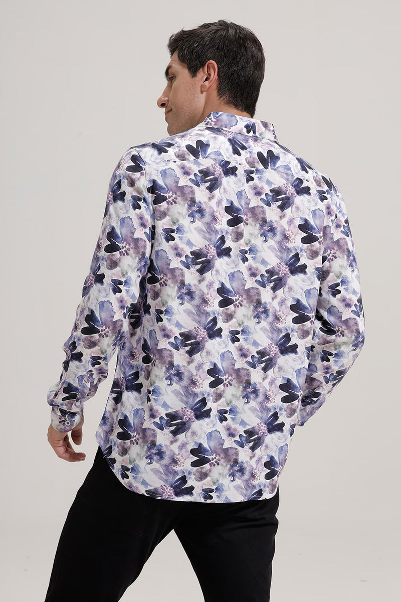 SLIM FIT VISCOSE DIGITAL PRINTED SHIRT