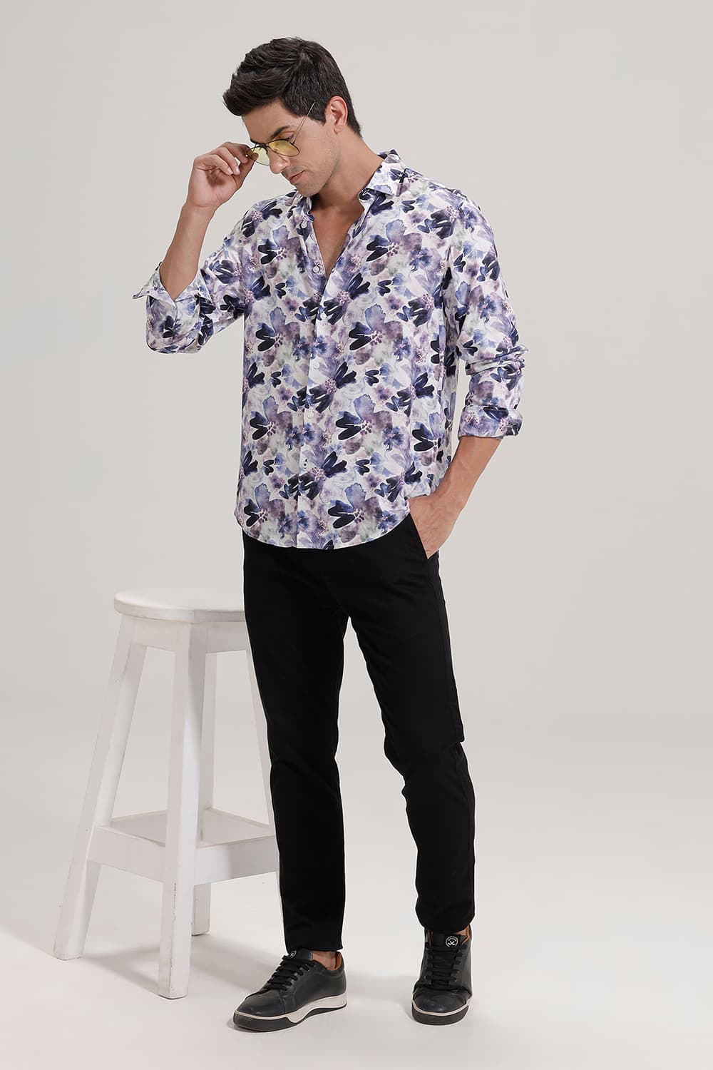 SLIM FIT VISCOSE DIGITAL PRINTED SHIRT