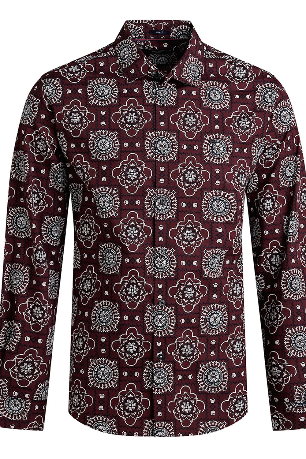 SLIM FIT COTTON POPLIN PRINTED SHIRT