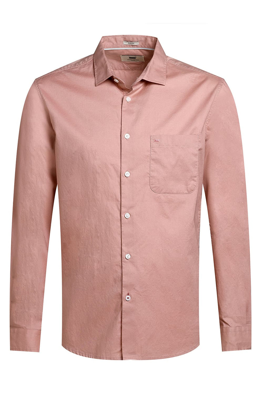 BASICS SLIM FIT MELLOW PINK COTTON OXFORD SHIRT