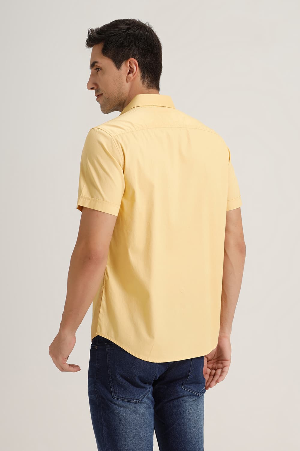 SLIM FIT COTTON OXFORD HALFSLEEVES SHIRT