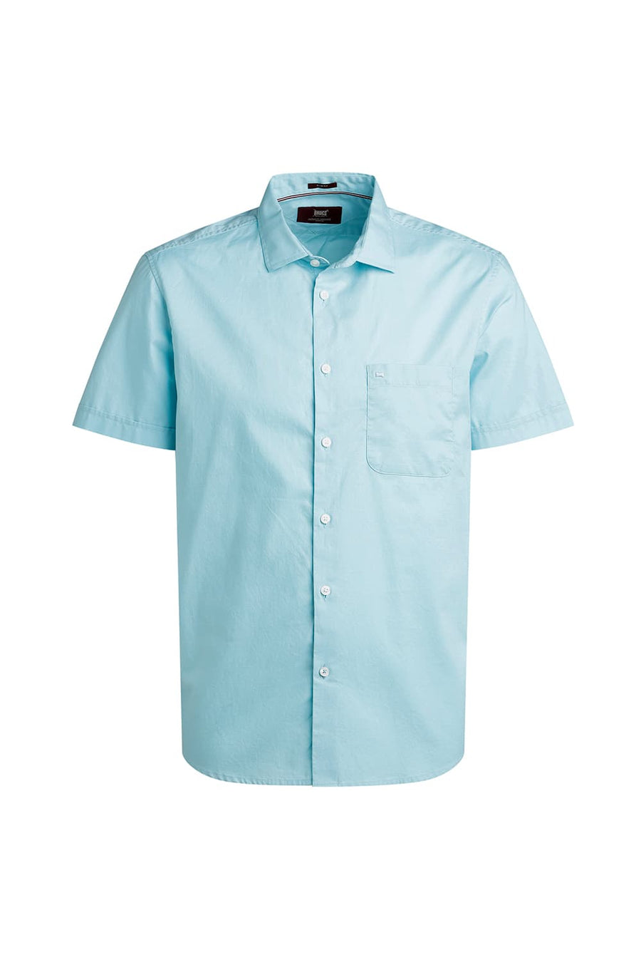 BASICS SLIM FIT AQUA SAND COTTON OXFORD HALFSLEEVES SHIRT