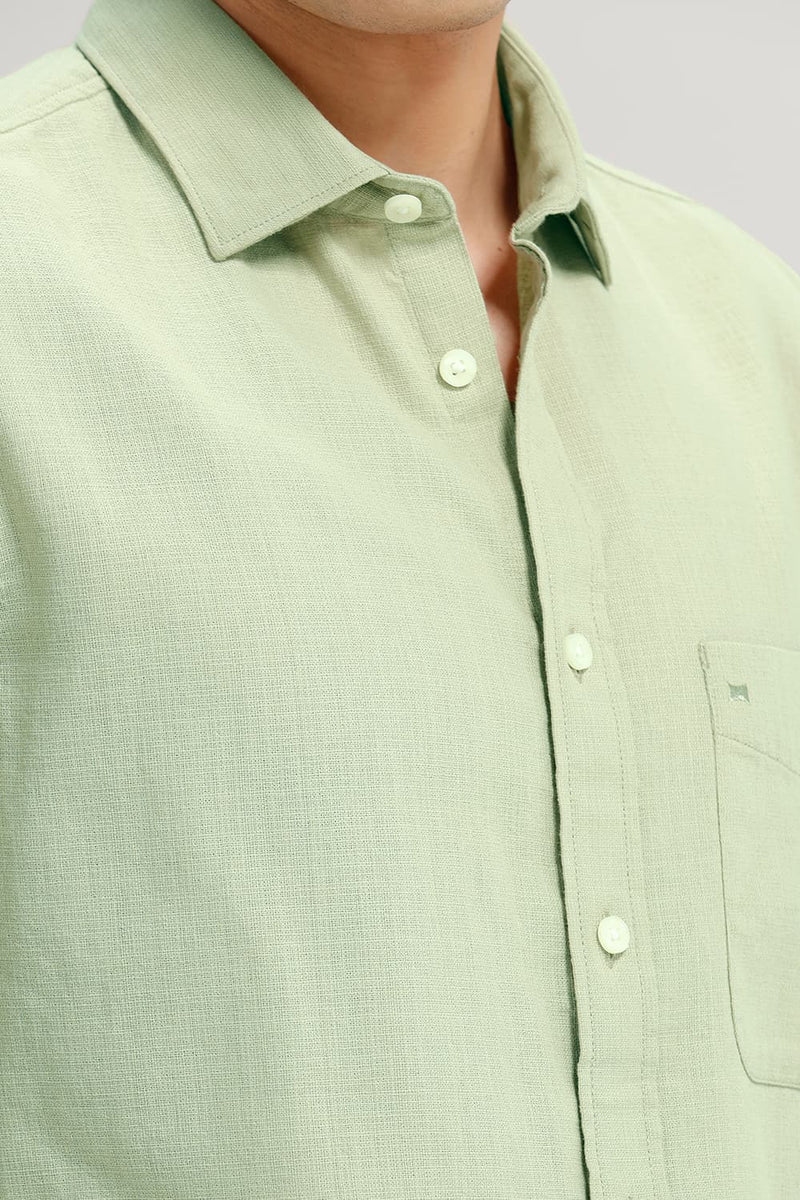 SLIM FIT COTTON HOPSACK DOBBY SHIRT