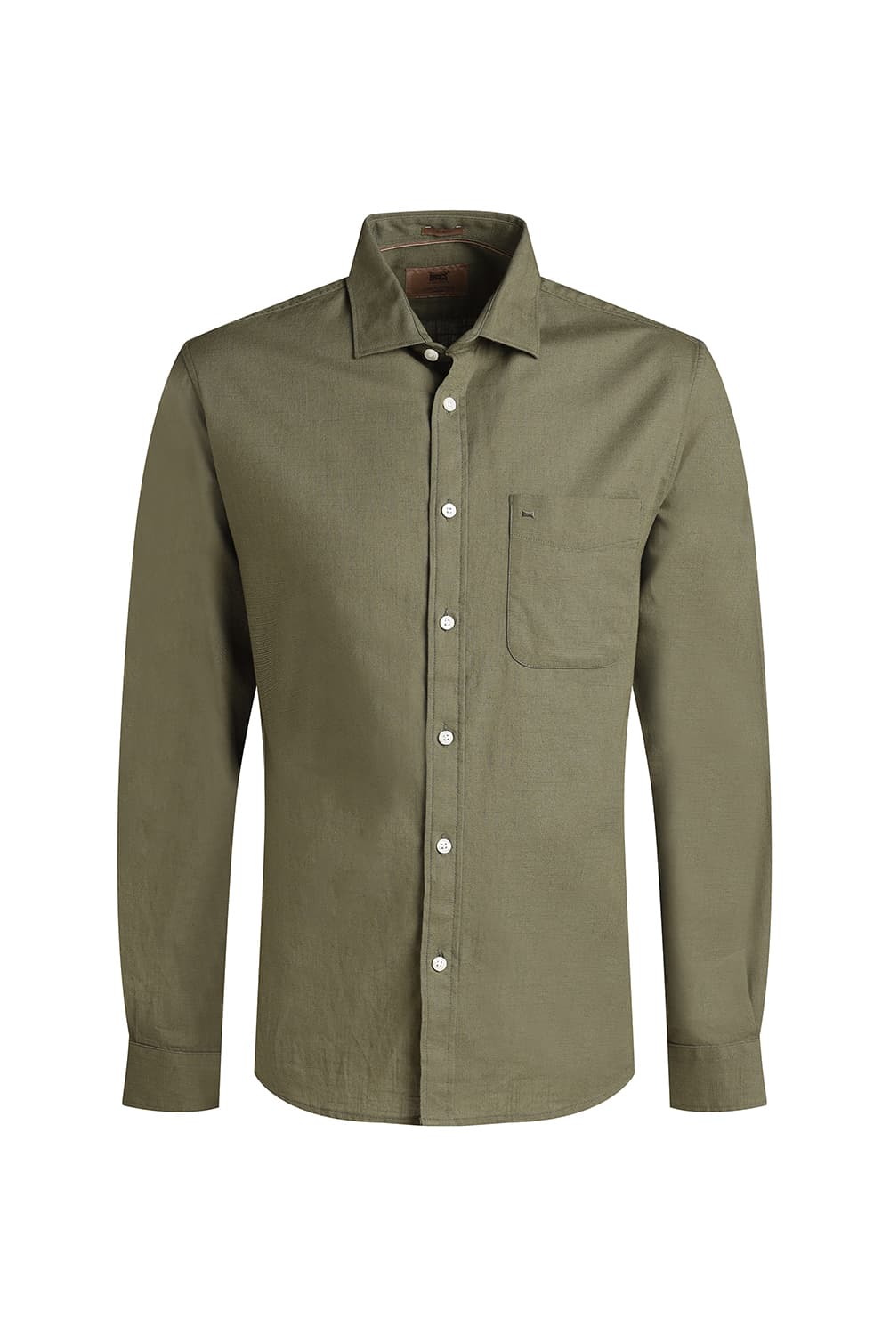 SLIM FIT SLUB COTTON STRETCH SHIRT