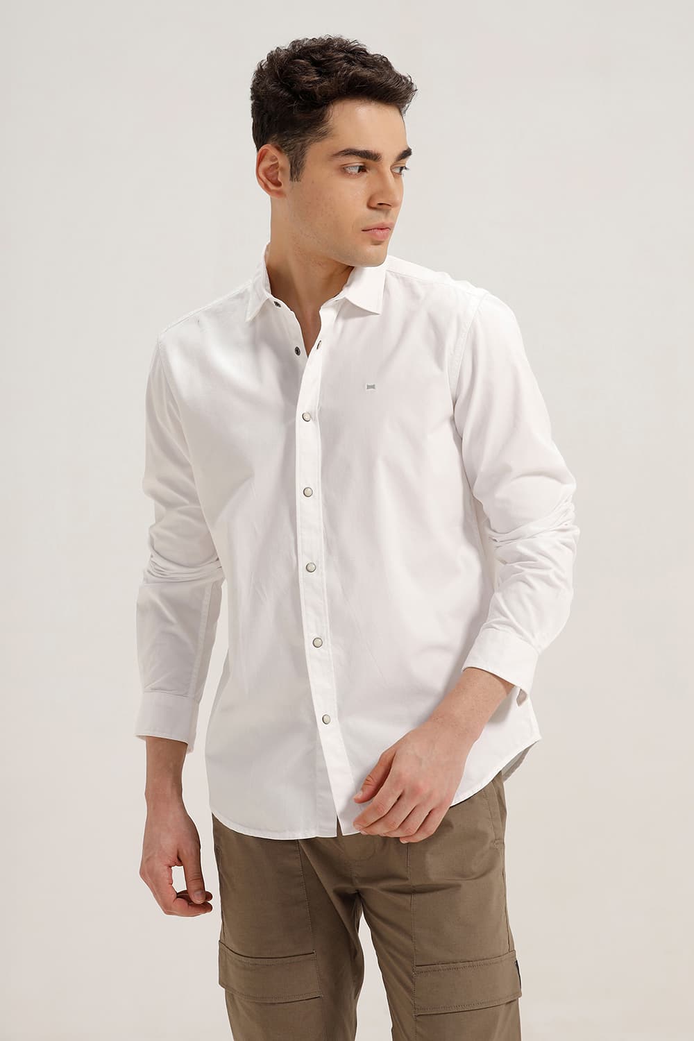 SLIM FIT COTTON TWILL SHIRT