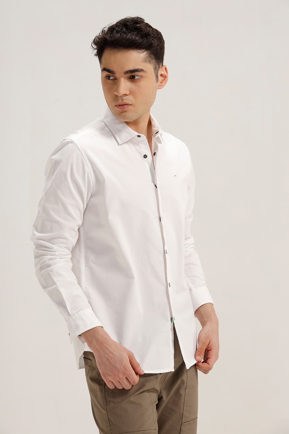 SLIM FIT COTTON TWILL SHIRT