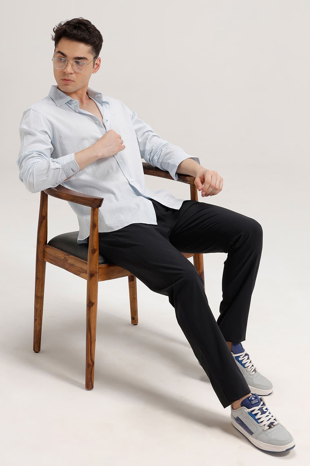 SLIM FIT COTTON SEERSUCKER CRINKLE DOBBY STRIPE SHIRT