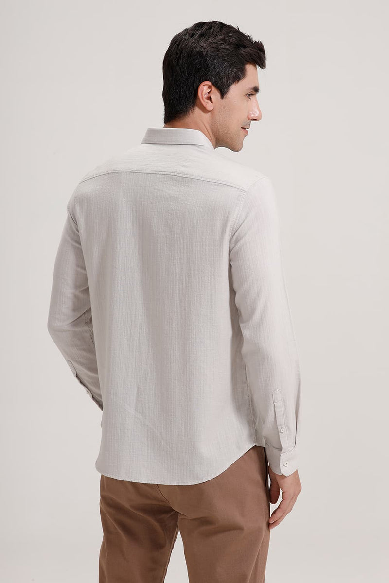 SLIM FIT COTTON DOBBY STRIPE SHIRT