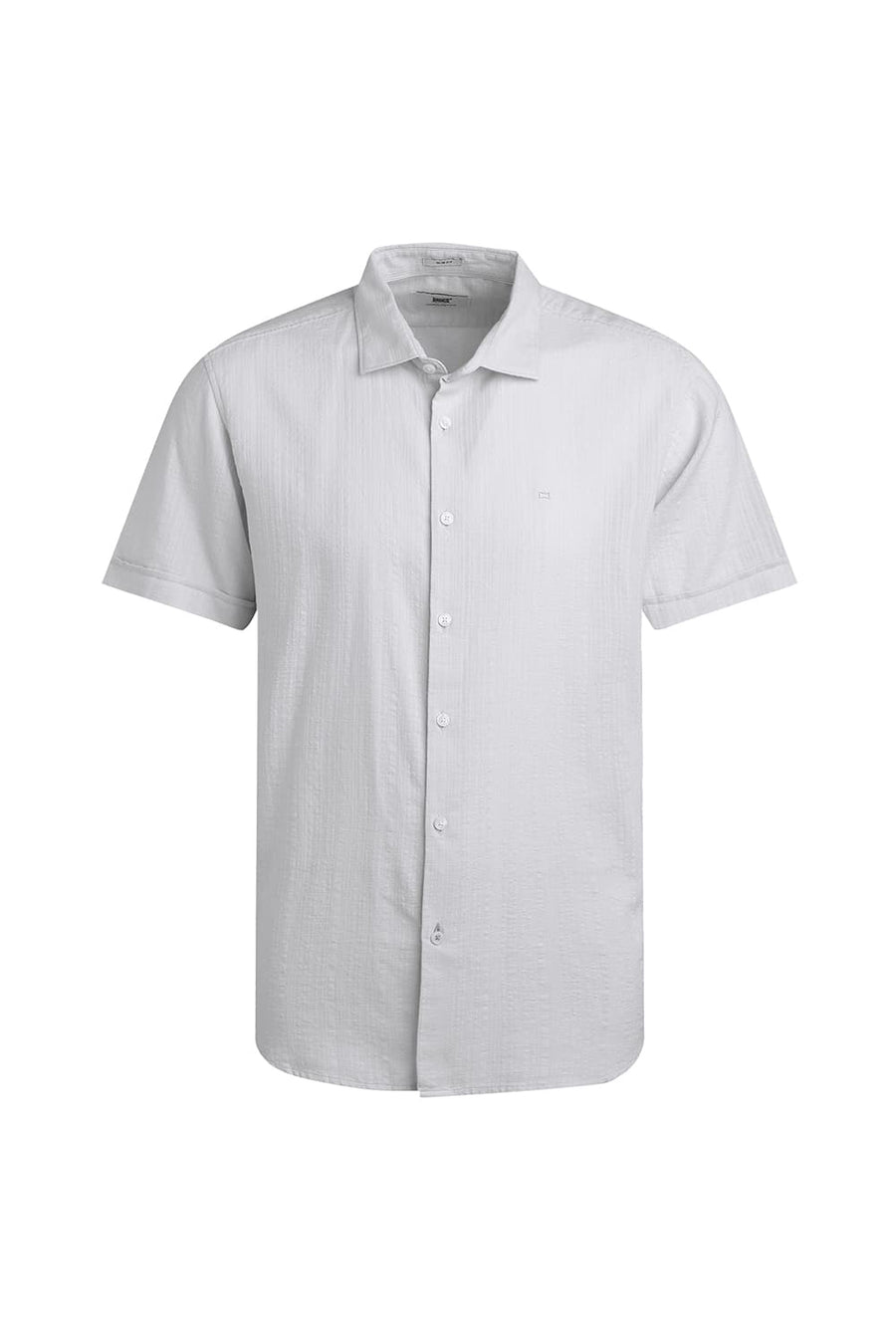 BASICS SLIM FIT BALLAD BLUE COTTON DOBBY STRIPE HALFSLEEVES SHIRT
