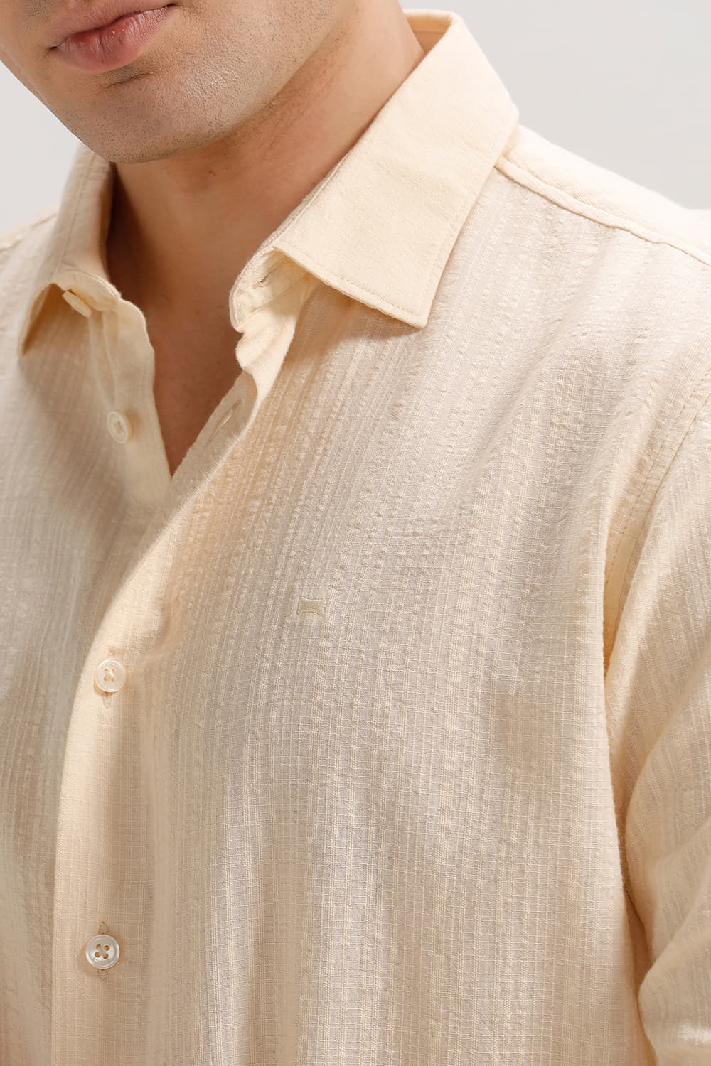 SLIM FIT COTTON DOBBY STRIPE SHIRT