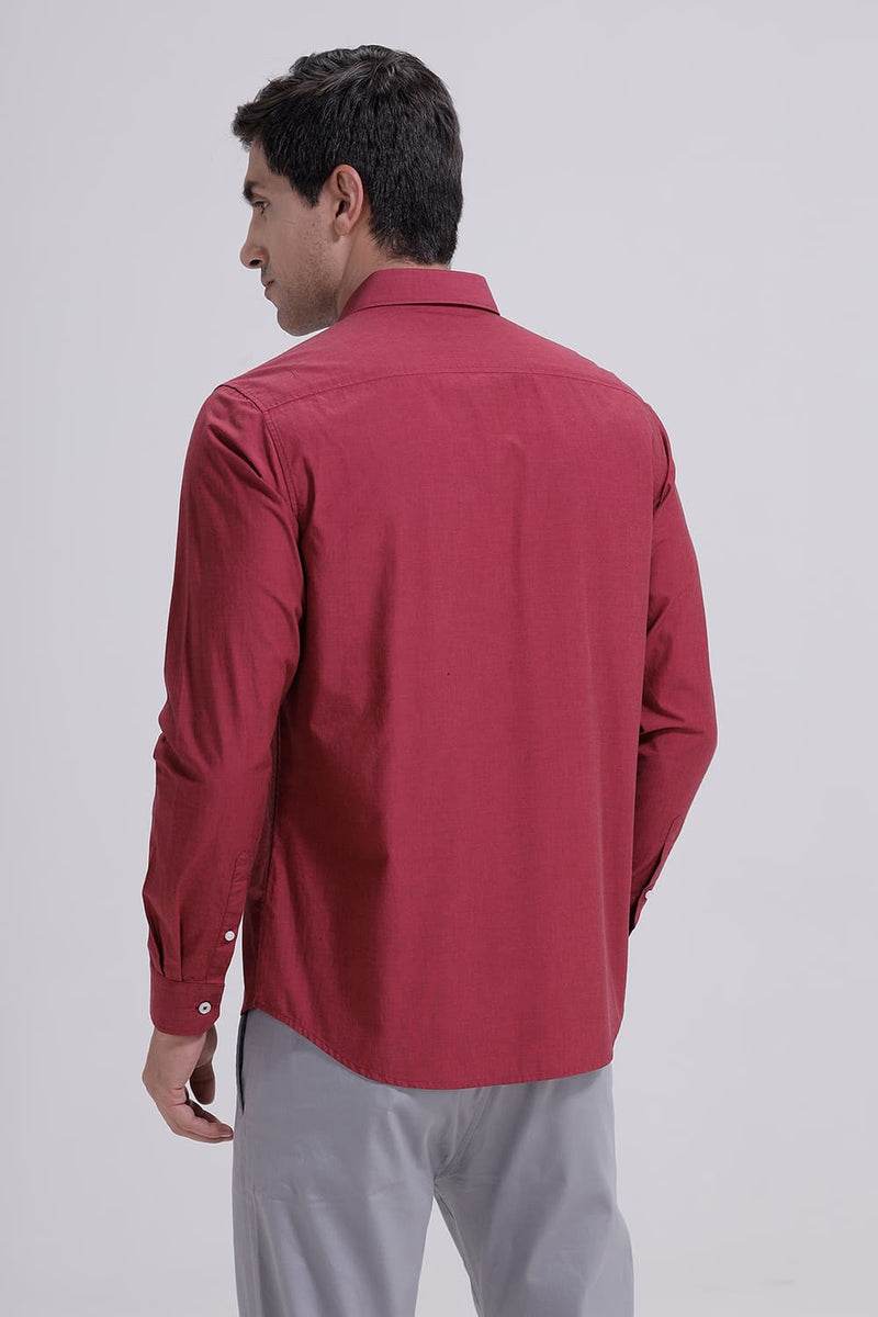 SLIM FIT COTTON FIL-A-FIL SHIRT
