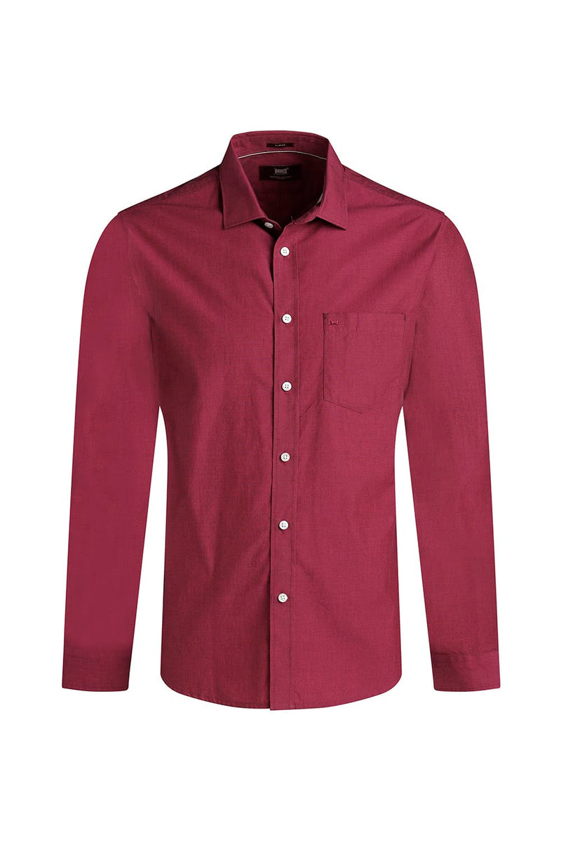 SLIM FIT COTTON FIL-A-FIL SHIRT