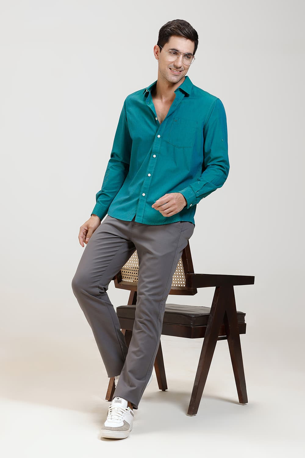 SLIM FIT COTTON FIL-A-FIL SHIRT