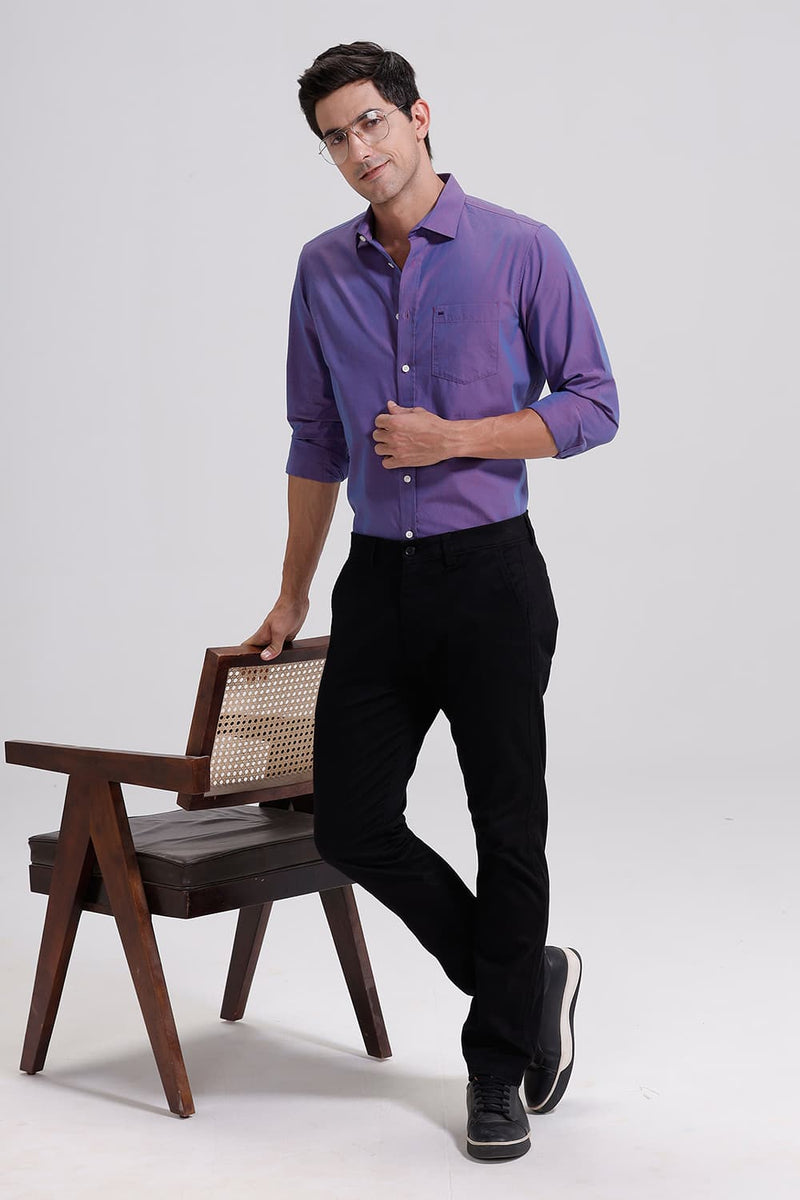 SLIM FIT COTTON FIL-A-FIL SHIRT