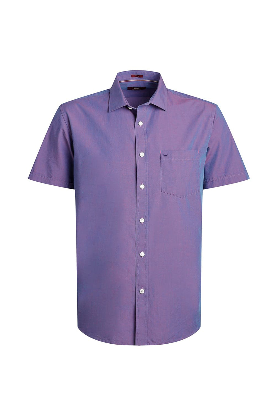 BASICS SLIM FIT VIOLET BLUE COTTON FIL-A-FIL HALFSLEEVES SHIRT