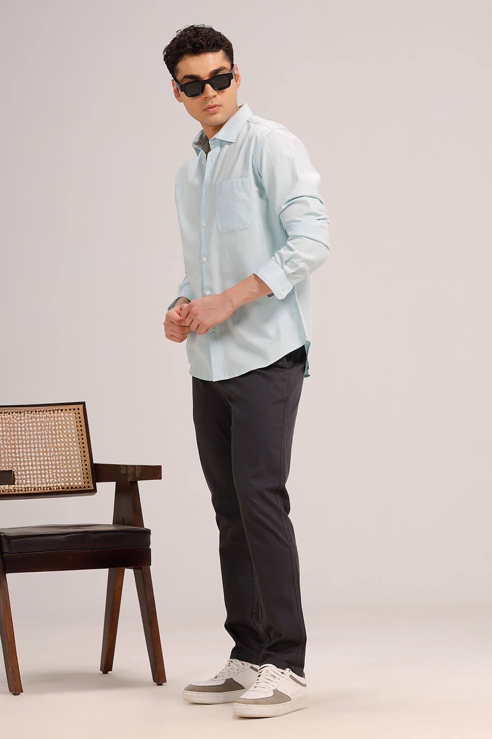 SLIM FIT BROKEN TWILL SHIRT