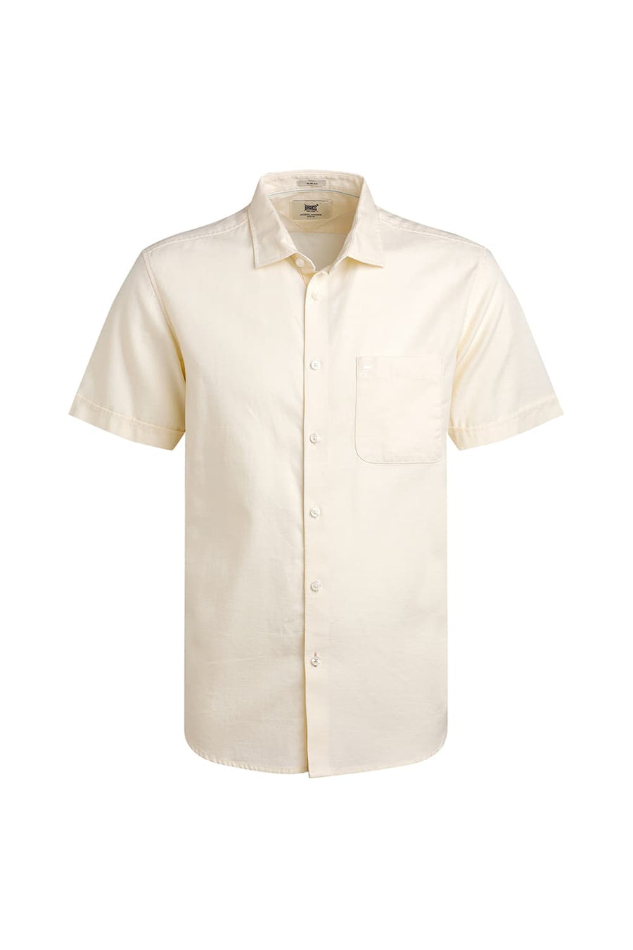 BASICS SLIM FIT WINTER WHITE BROKEN TWILL HALFSLEEVES SHIRT