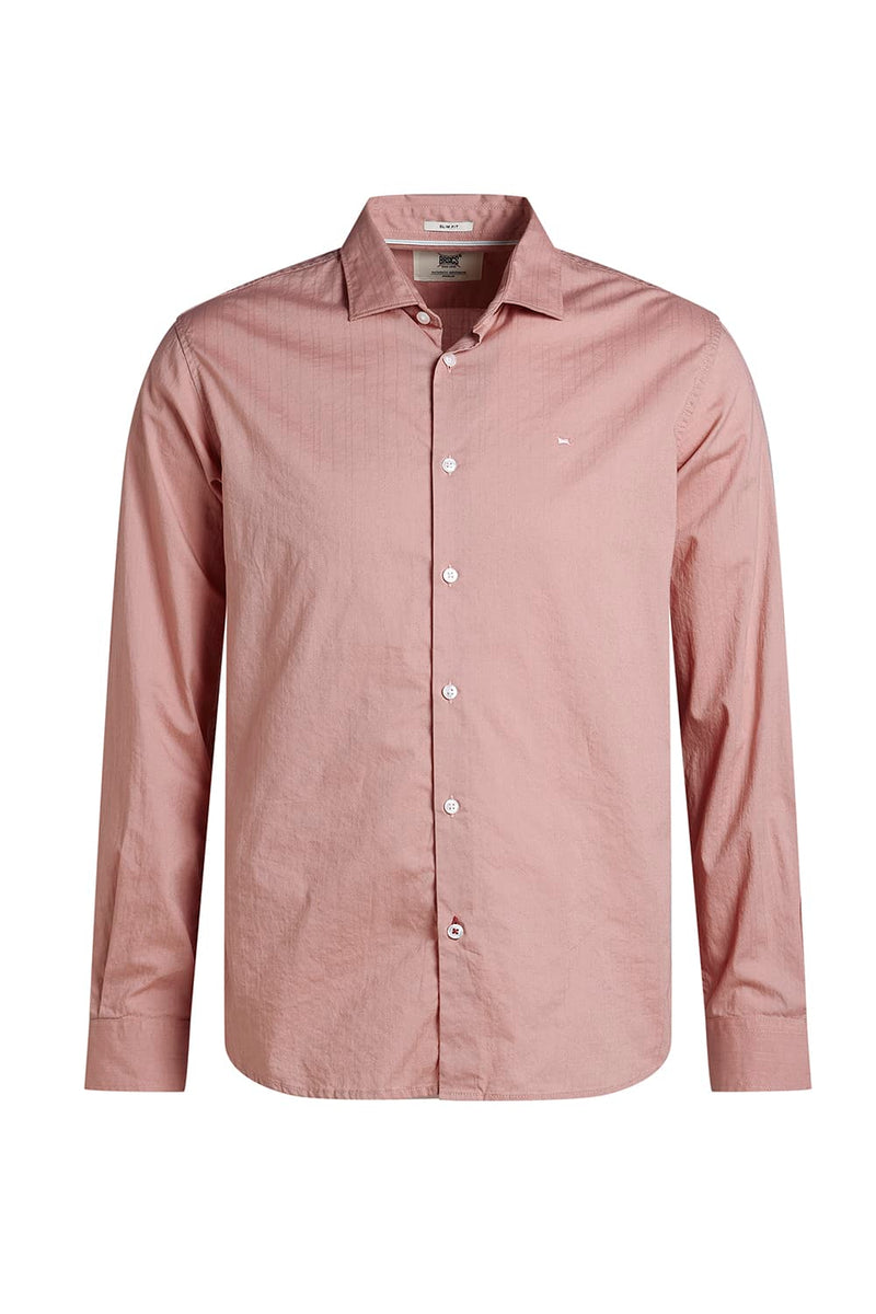 SLIM FIT COTTON DOBBY STRIPE SHIRT