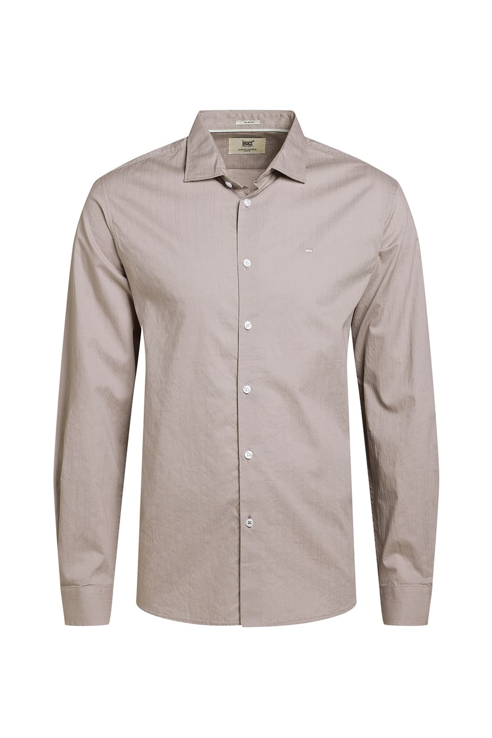 SLIM FIT COTTON DOBBY STRIPE SHIRT