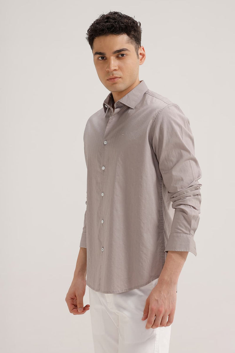 SLIM FIT COTTON DOBBY STRIPE SHIRT