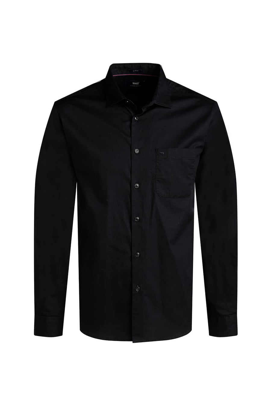 BASICS SLIM FIT BLACK RAVEN COTTON TWILL SHIRT