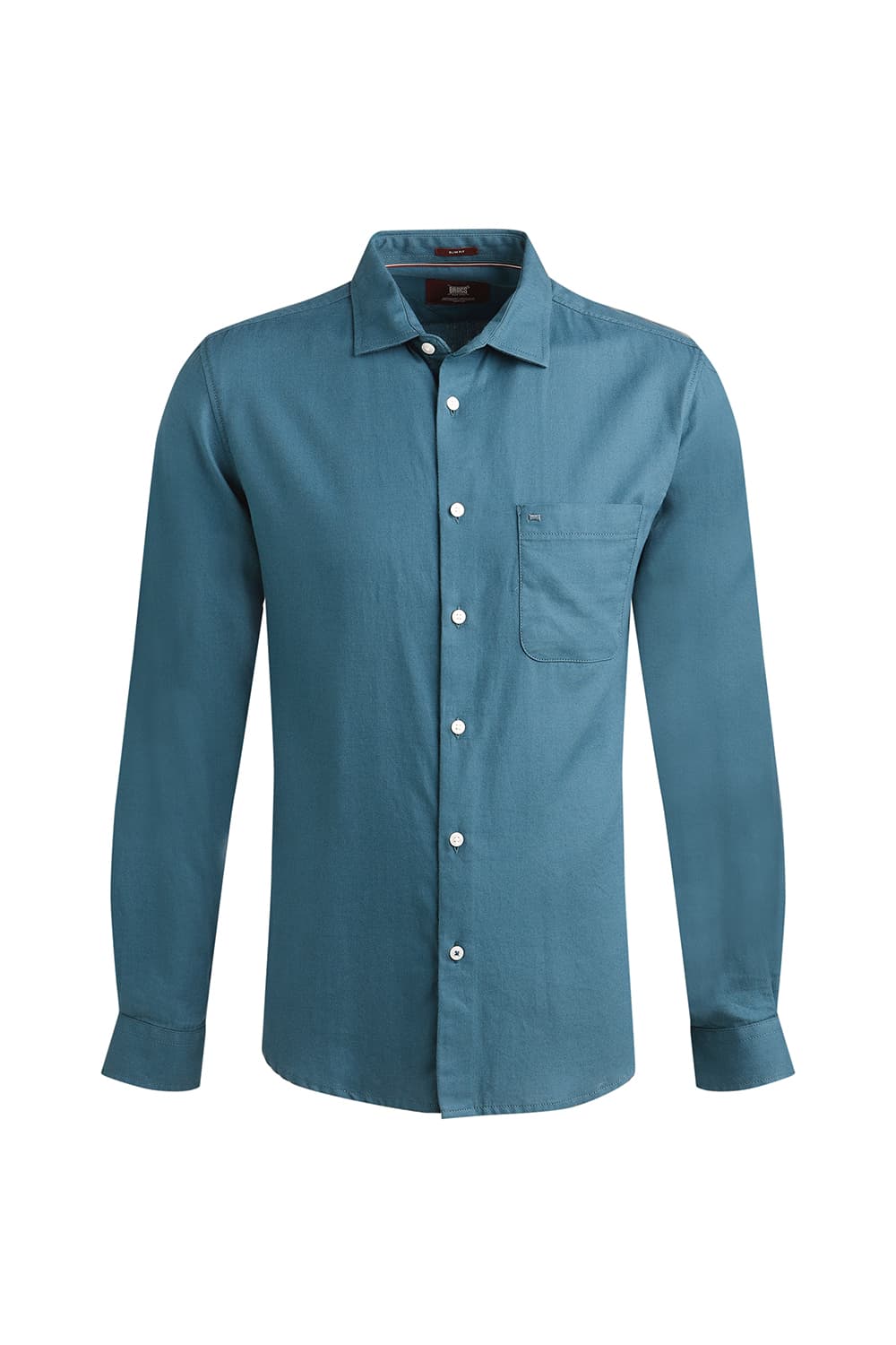 SLIM FIT COTTON BIRDS EYE DOBBY SHIRT