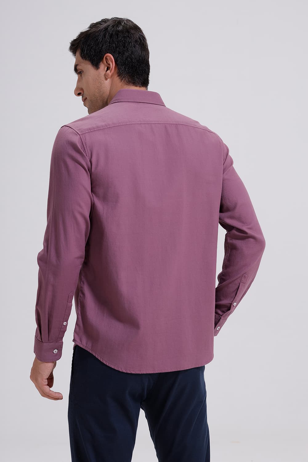 SLIM FIT COTTON BIRDS EYE DOBBY SHIRT
