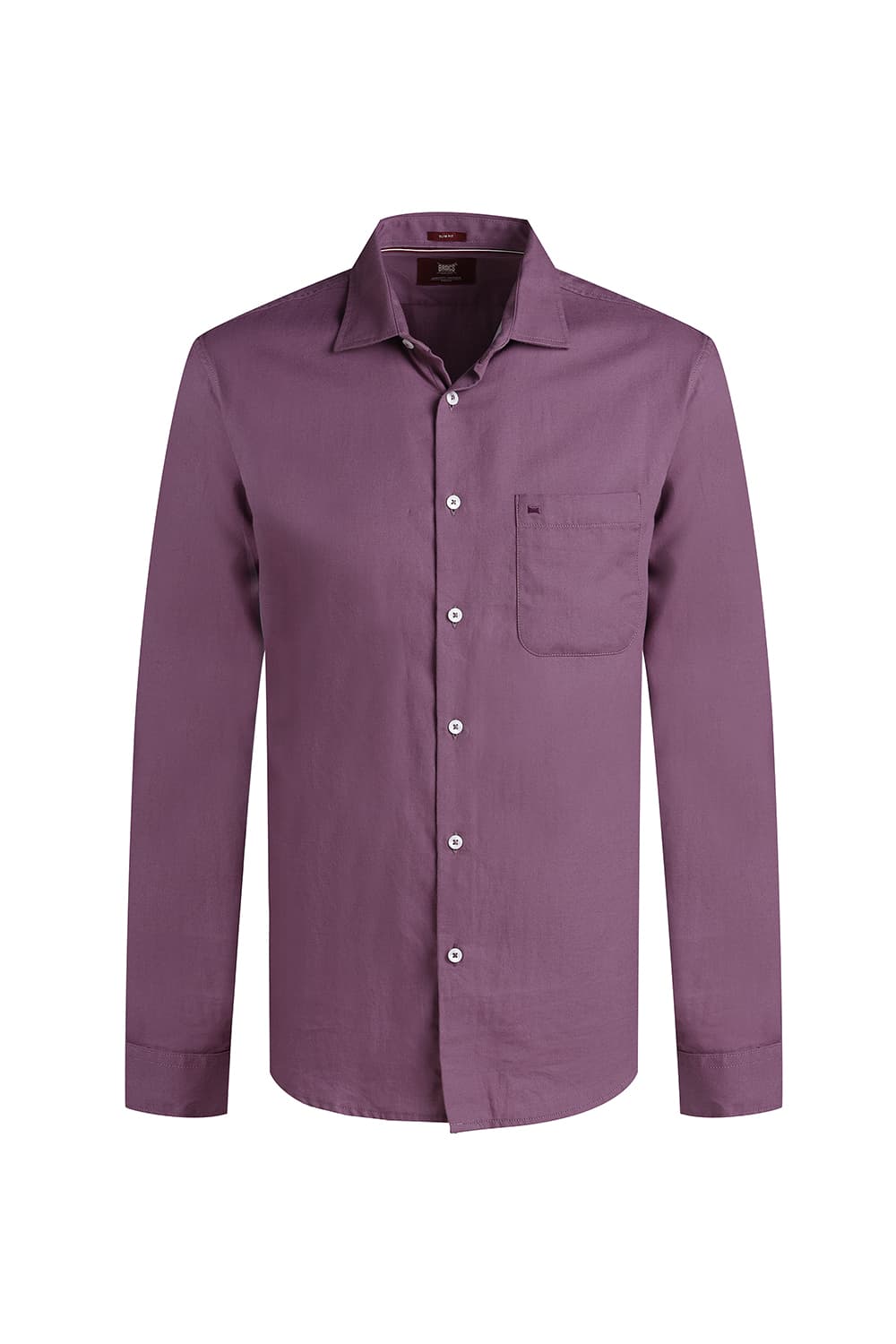 SLIM FIT COTTON BIRDS EYE DOBBY SHIRT
