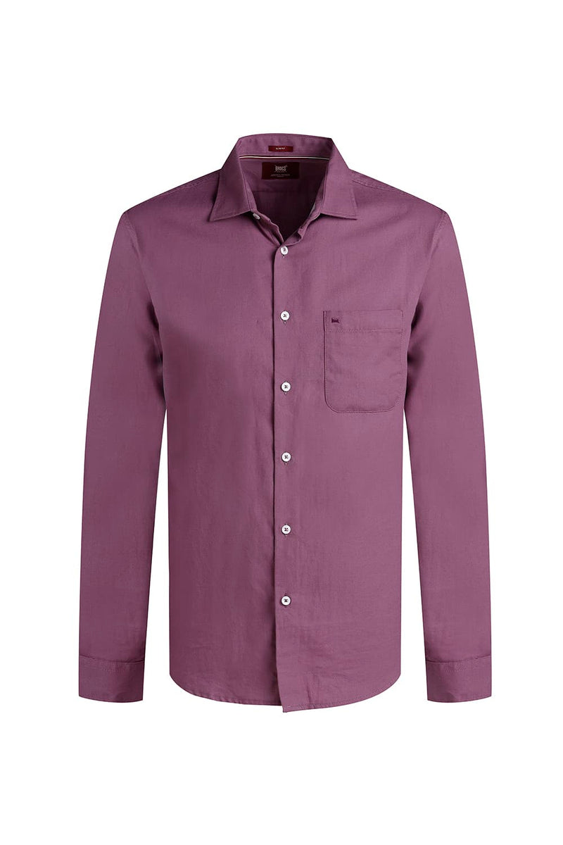 SLIM FIT COTTON BIRDS EYE DOBBY SHIRT