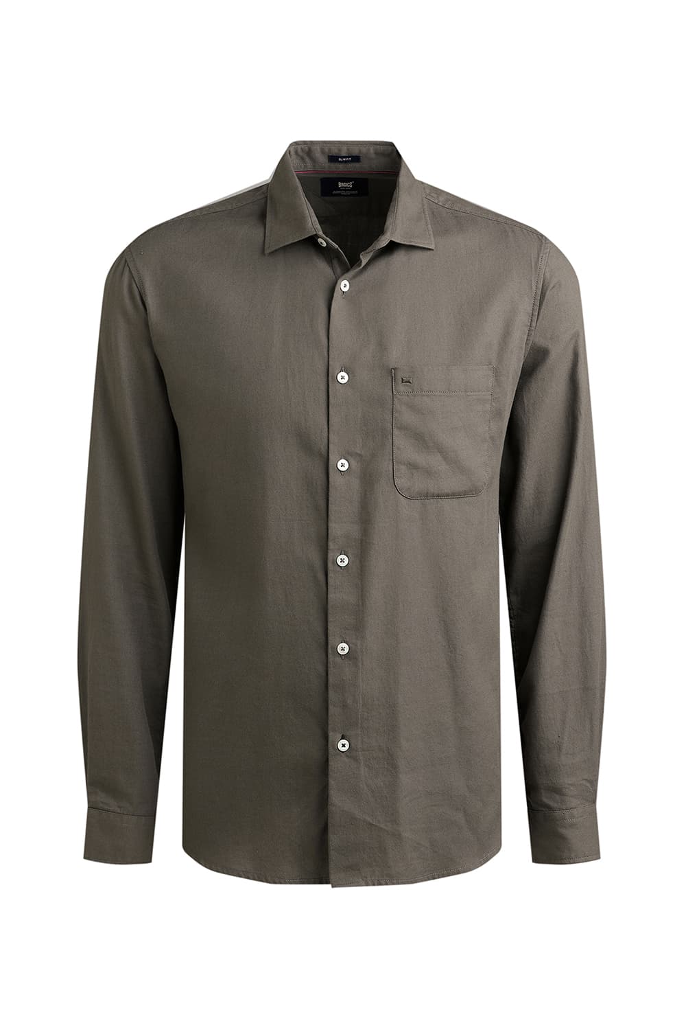 SLIM FIT COTTON BIRDS EYE DOBBY SHIRT