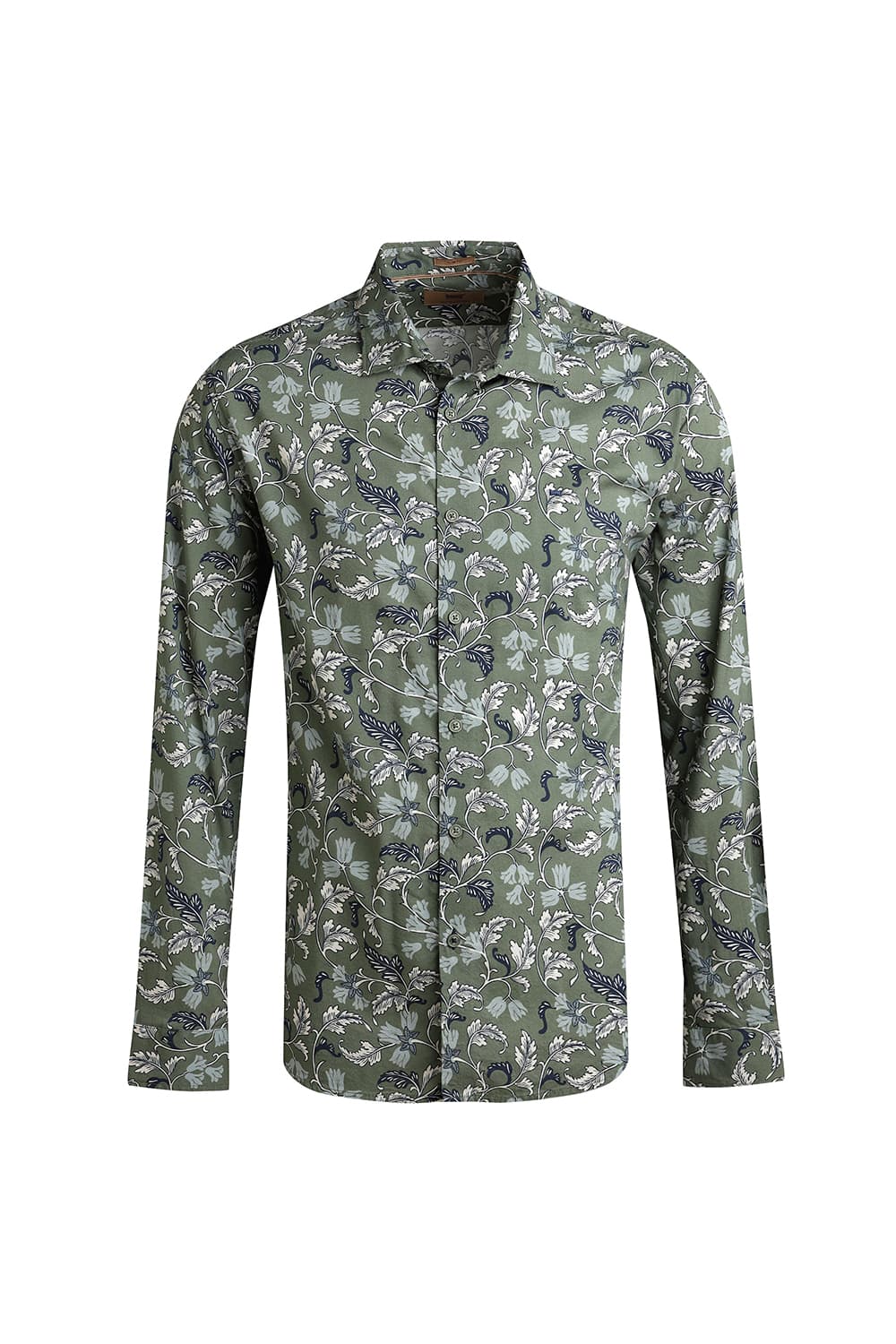SLIM FIT COTTON VISCOSE PRINTED SHIRT