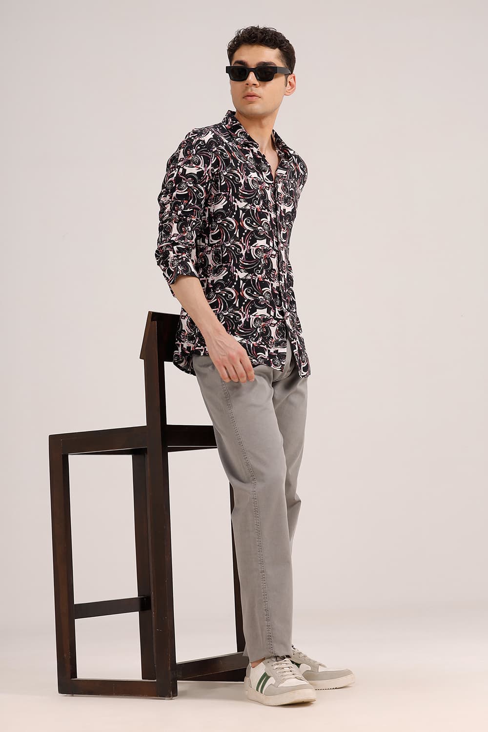 SLIM FIT VISCOSE DIGITAL PRINTED SHIRT