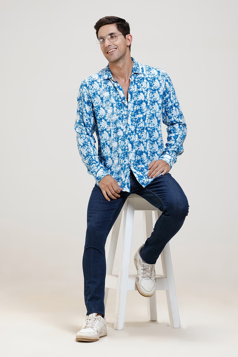 SLIM FIT VISCOSE DIGITAL PRINTED SHIRT