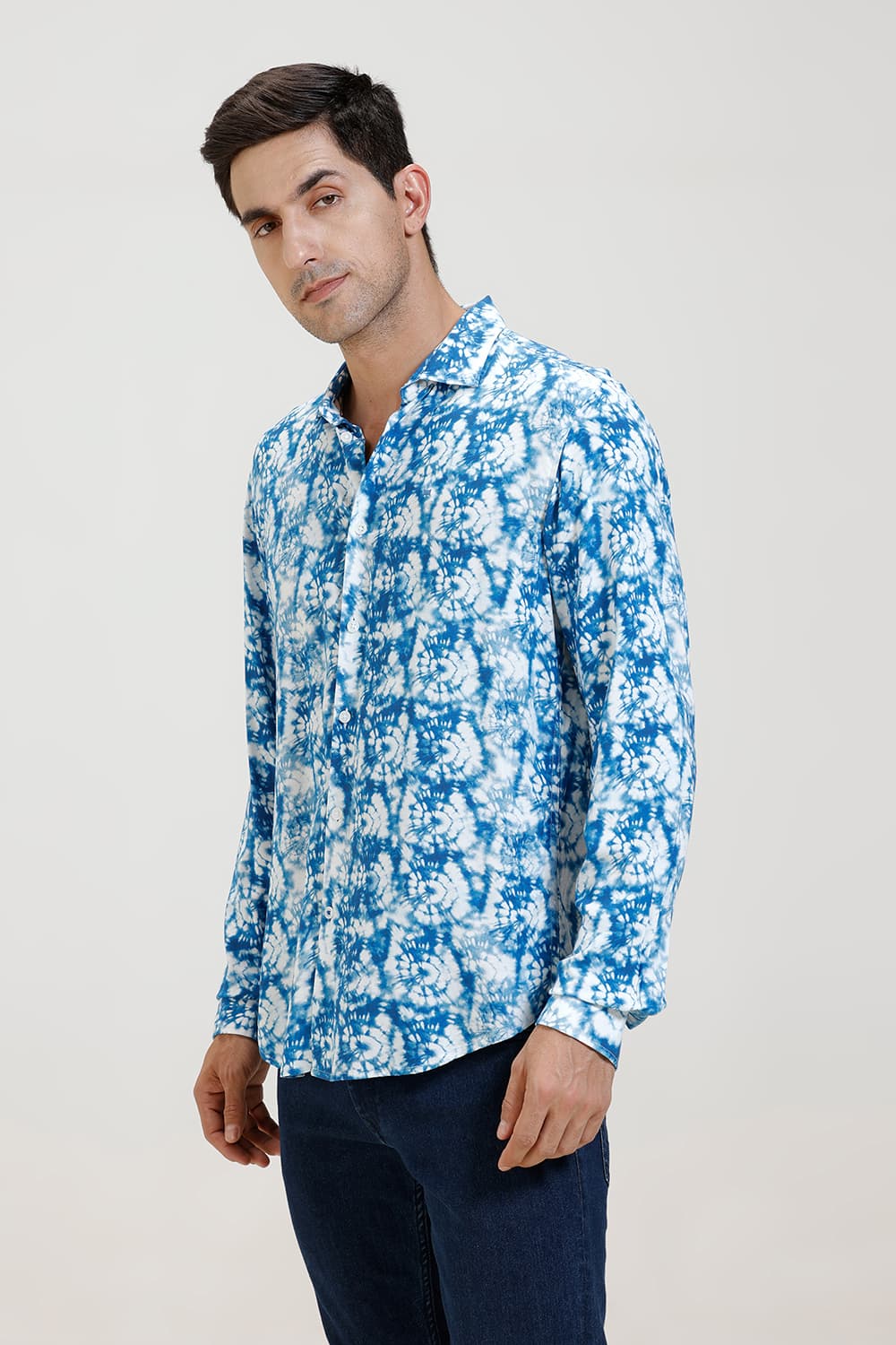 SLIM FIT VISCOSE DIGITAL PRINTED SHIRT