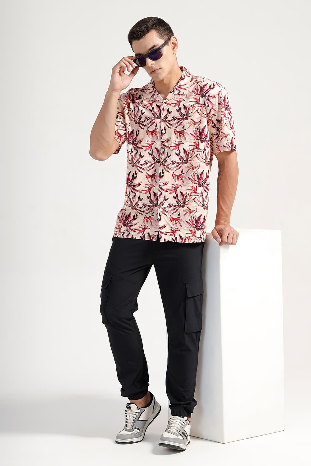 RELAXED FIT VISCOSE DIGITAL PRINTED HALFSLEEVES SHIRT